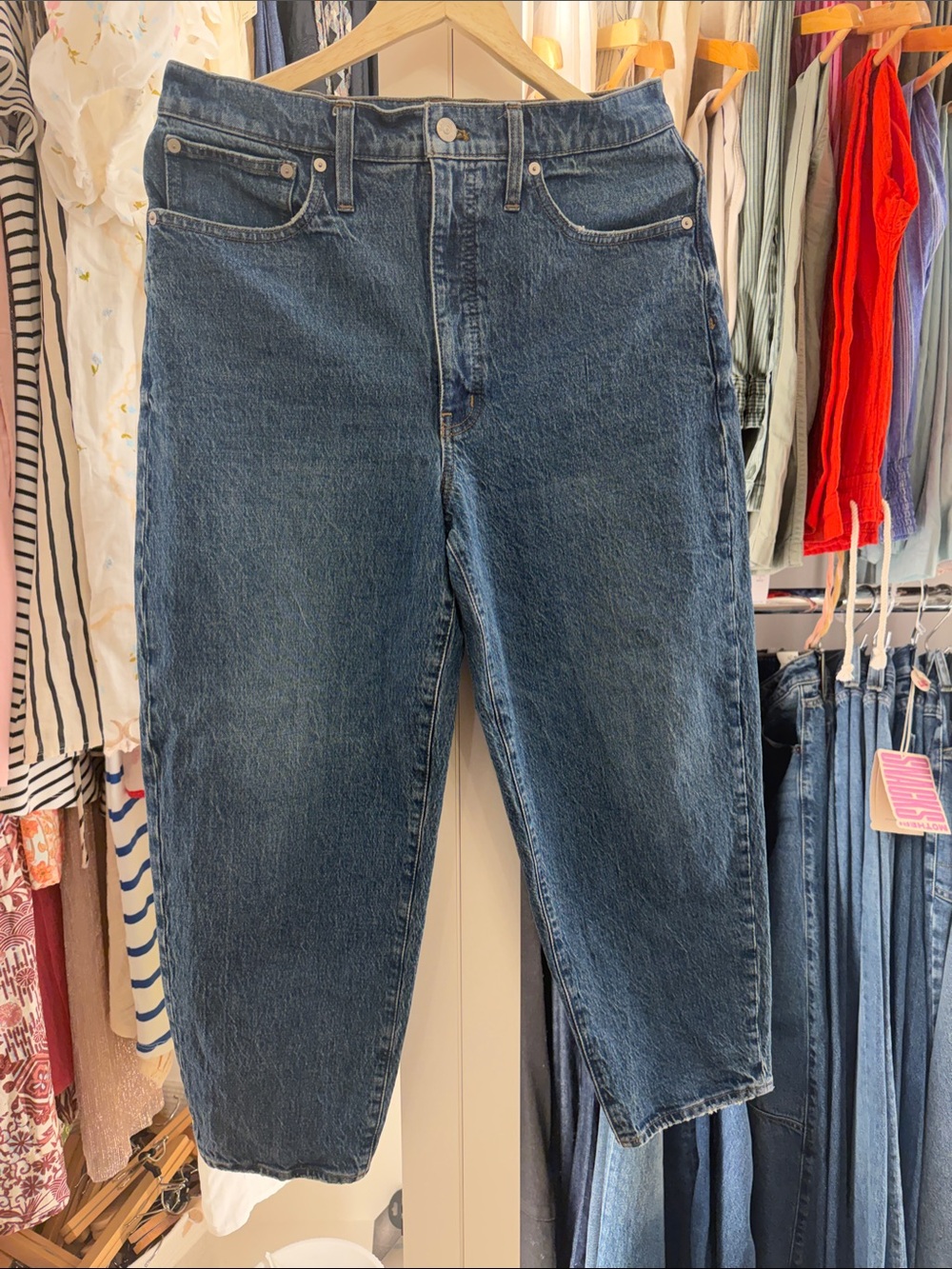 Madewell Dark Blue Cropped High-Rise Jeans